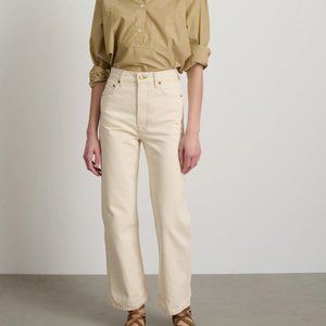 B SIDES Plein Relaxed Straight Jeans - Ecru